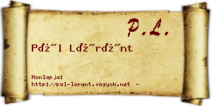 Pál Lóránt névjegykártya