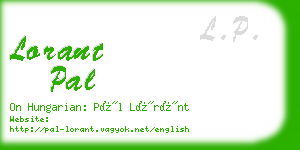 lorant pal business card